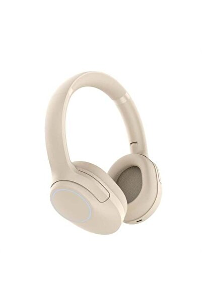 Lapas LP-HD003 RGB LED Işıklı Kulak Üstü v5.4 Bluetooth Kulaklık Bej