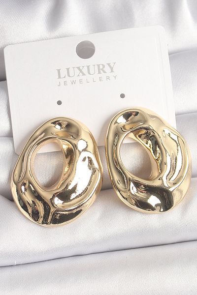 MBB ETİCARET Brass Gold Color Bone Hoop Model Women's Earrings - Tj-Bkp10043