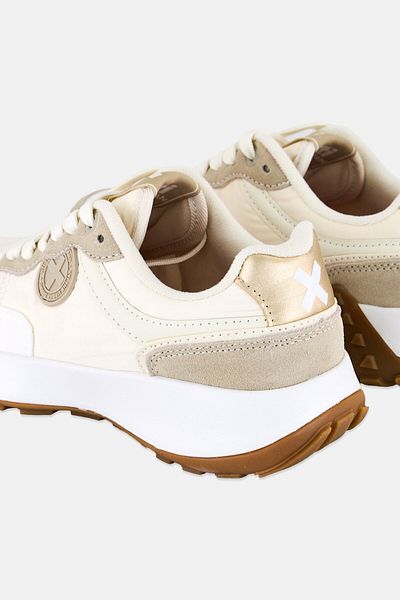 XTI Women Lace Up Sport Shoes, Beige