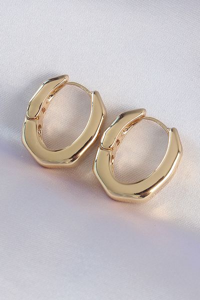 MBB ETİCARET Brass Gold Color Thick Bone Model Earrings - Tj-Bkp8980