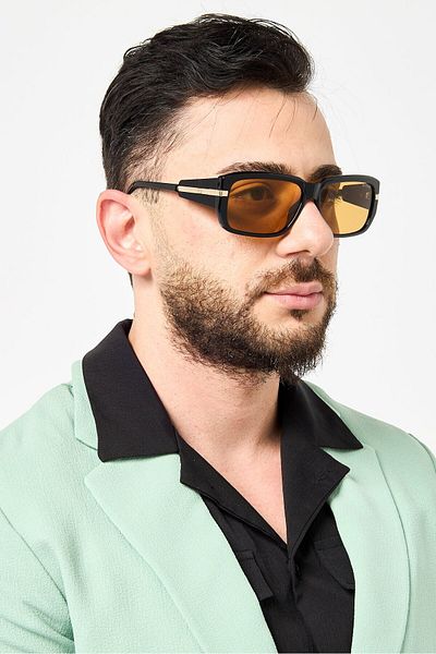 Guess Men GU0009001E60 UV Protected Rectangular Sunglasses, Black
