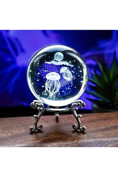 Wolawood Premium Crystal Glass Snow Globe with 3D Metal Stand Decorative Figurine Stylish Elegant Ornament Gift Special Set