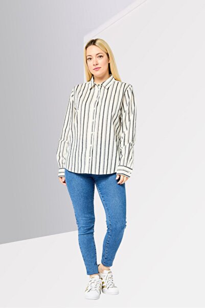 Gant Women Spread Collar Long Sleeve Stripe Shirt, Multicolor