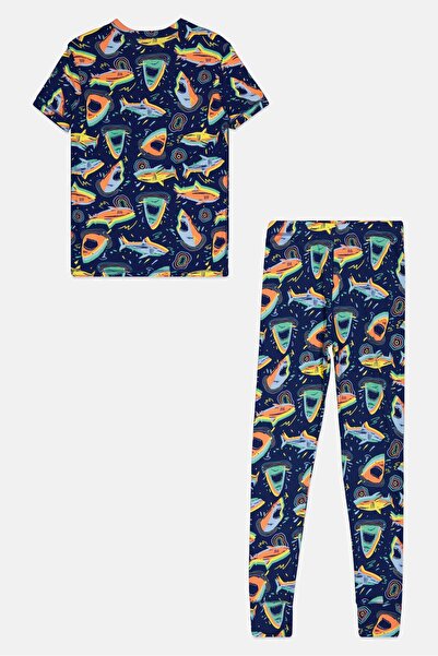 GAP Kids Boy 2 Pcs Graphic Print Top And Bottom Pyjama Set, Multicolor