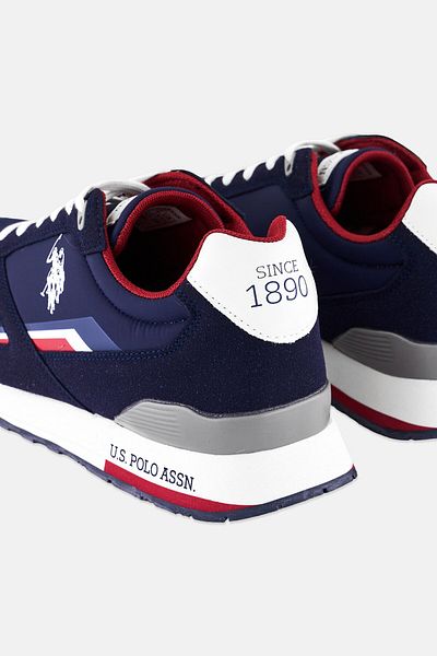U.S. Polo Assn. Men Textile-Eco Suede Lace Up Casual Shoes, Navy