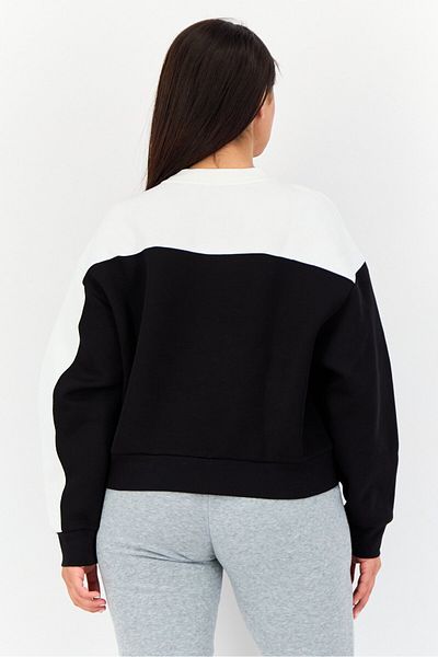 Giordano Women Round Neck G-Motion Long Sleeves Sweatshirt, Black/White