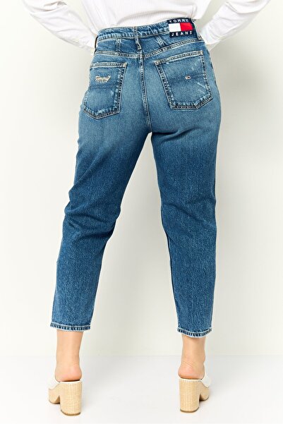 Tommy Hilfiger Women Regular Fit Washed Stretchable Rip Denim Jean, Blue