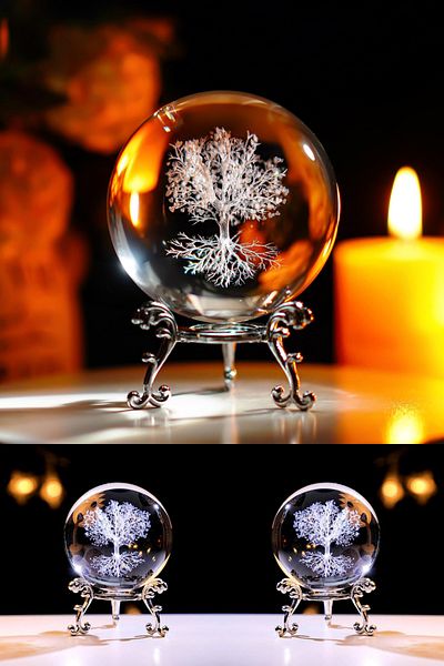 Wolawood Premium Crystal Glass Snow Globe with 3D Metal Stand Decorative Figurine Stylish Elegant Ornament Gift Special Set