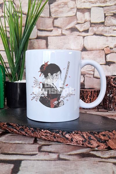 giftkonsept Samurai Girl 4 Printed Anime Character Japanese Samurai Gift Printed Tea Coffee Presentation Mug Cup