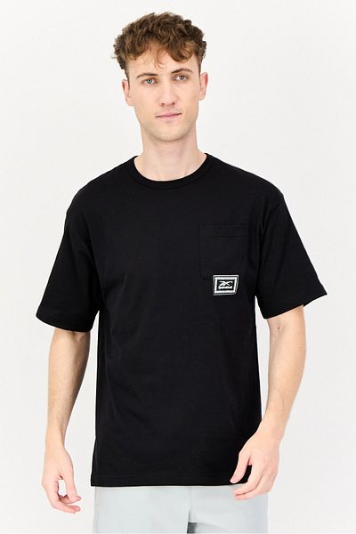Reebok Men Sportswear Fit Brand Logo Short Sleeves Basketball T-Shirt, Black