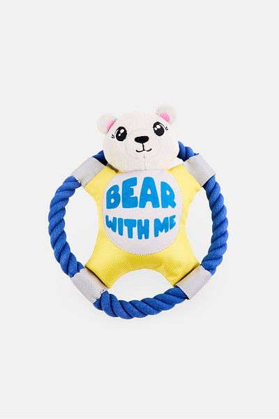 Posh Paws Bear With Me Rope Disc, Multicolor