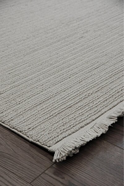 Trend Home Turgut Halı Bohem İskandinav Gri Püsküllü Yumuşak Doku Modern Deko...