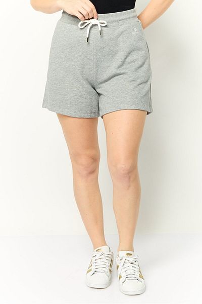Gant Women Drawstring Embroidered Logo Basic Shorts, Grey