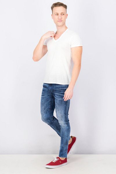 Diesel Men Skinny Fit Wash Non,Stretchable Denim Jeans, Navy