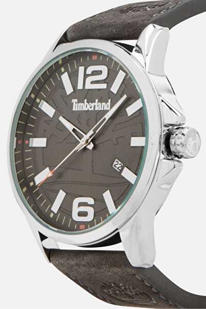Timberland Men TDWJB2004201 Leather Analog Watch 45mm, Grey