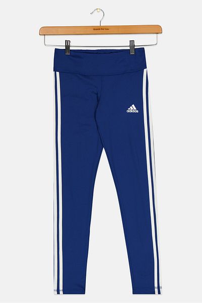 adidas Kids Girl Brand Logo Training Leggings, Blue