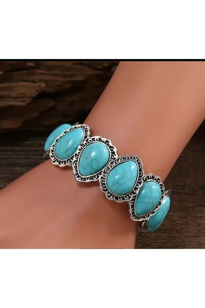 Store Bileklik Lastikli Damla Şekil Retro Tarz