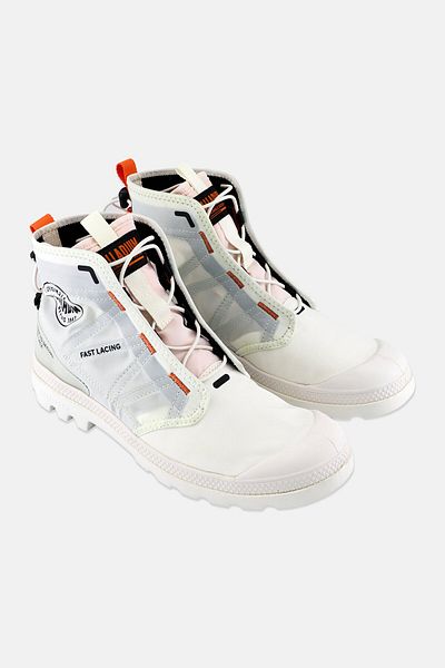 Palladium Men Pampa Travel Lite Asymmetrical lace closure Ankle Boots, White