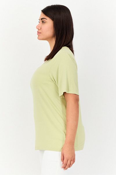 Giordano Women Scoop Neck Short Sleeve Plain T-Shirt, Light Green