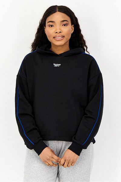 Reebok Women Sportswear Fit Long Sleeve Outdoor Hoodie, Black
