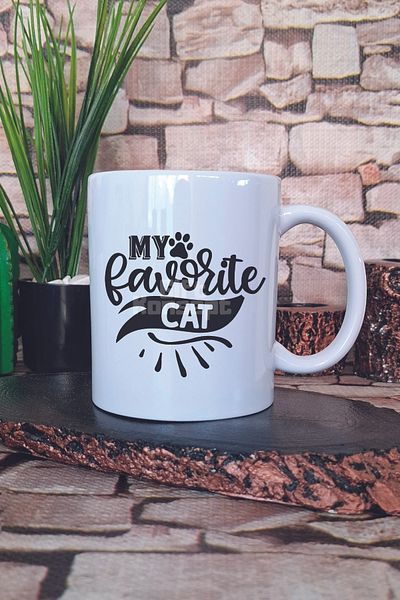 giftkonsept My Favorite Cat Printed Cat Lover My Favorite Cat Gift Printed Tea Coffee Presentation Mug Cup