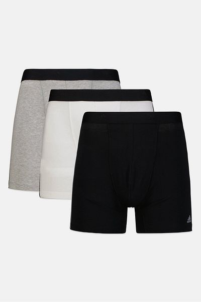 adidas Men 3Pcs Brand Logo Boxer Brief, Multicolor