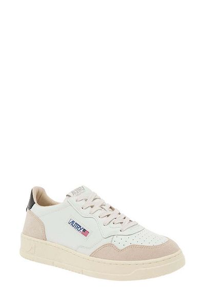 AUTRY 'Medalist' White Low Top Sneakers With Beige Suede Details In Leather Man