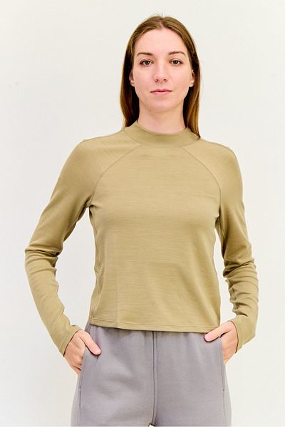 hoka Women Sportswear Fit Long Sleeves Training Top, Beige