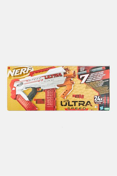Nerf مسدس آلي كامل السرعة، أحمر