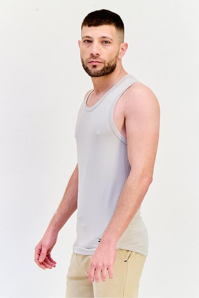 Reebok Men Sportswear Fit Sleeveless Training Vest, Beige