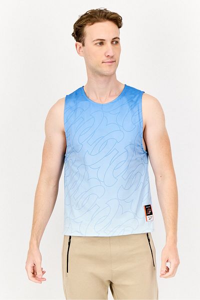 Reebok Men Sportswear Fit Sleeveless Training Vests, Light Blue