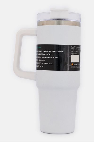 Tapout Fitness Stainless Steel Vacuum Insulated Tumbler With Straw 900ml, White