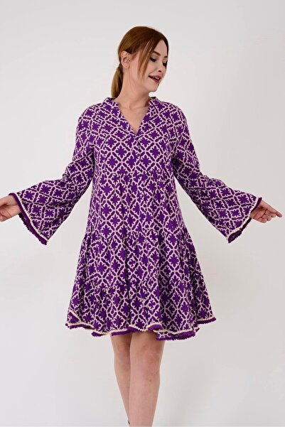 Park Moda AN179-B2770 Φόρεμα με σχέδιο χωρίς δαντέλα και πομπόν