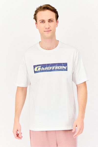 Giordano G-Motion Men Sportswear Fit Short Sleeve Outdoor T-Shirt, White