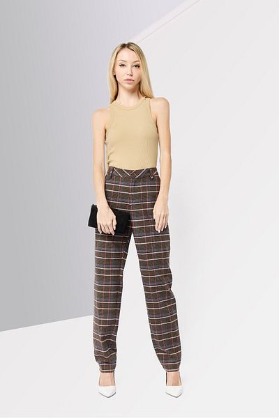Scotch & Soda Women Regular Fit Houndstooth Straight Pants, Multicolor