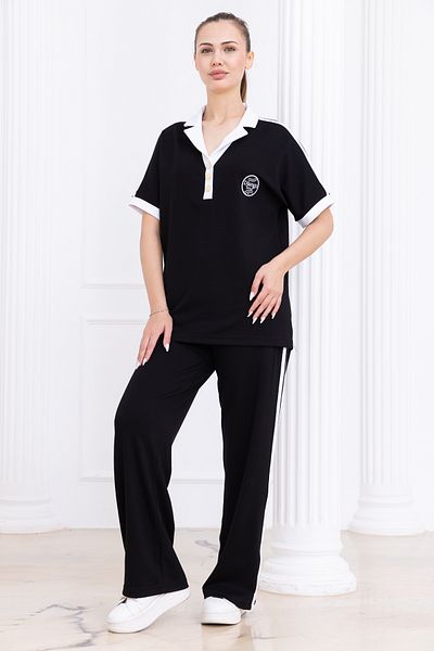 DJANGO STYLE Modal Gold Buttoned Princess Collar Sports Tracksuit Set