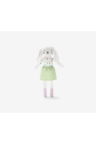 Tchibo Cute Bunny Rag Doll, White Combo