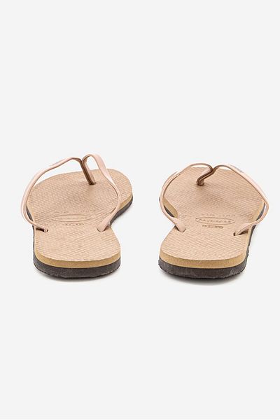 Havaianas شبشب نسائي سهل الارتداء بتصميم معدني من ستايل تو يو، بني