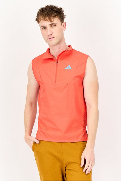 adidas Men Sportswear Fit Sleeveless Running Vest, Bright Red