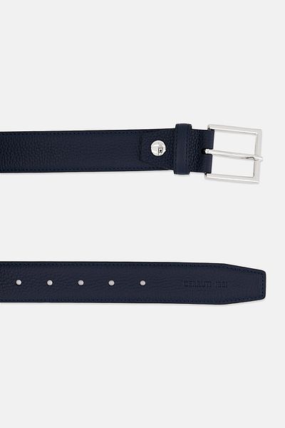 Cerruti 1881 Men Pin Buckle Leather Belt, Navy