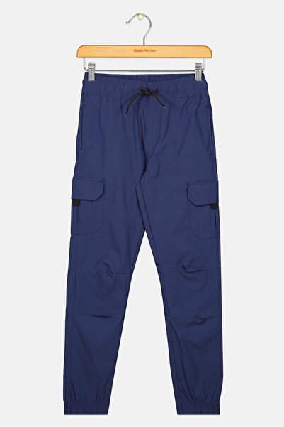 Tony Hawk بنطال كارغو سادة برباط للرباط للأولاد الصغار، أزرق داكن