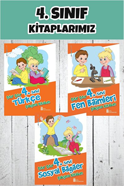 Ata Yayıncılık 4.Sınıf Çıtır Çıtır Türkçe -Fen Bilimleri -Sosyal Bilgiler Çal...