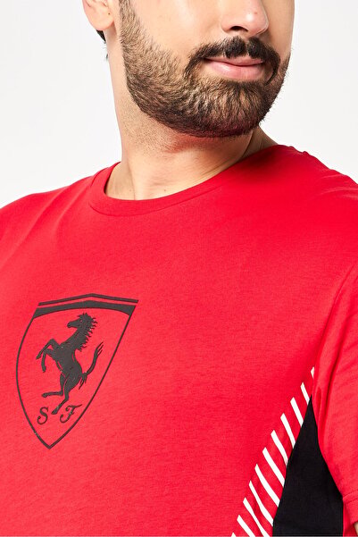 Scuderia Ferrari Men Sportswear Fit Short Sleeves Outdoor T-Shirt, Multicolor