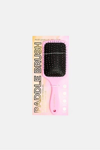 Ruby & Millie Soft Touch Detangling Paddle Hair Brush, Rose Pink