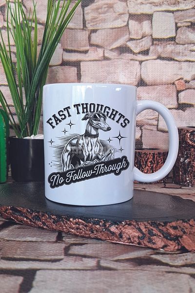 giftkonsept Fast Thoughts Printed Funny Dog Gift Printed Tea Coffee Presentation Mug Cup