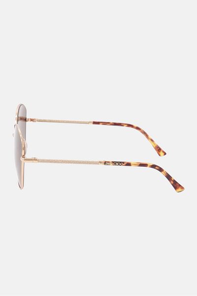 Jimmy Choo Women Marilia Cat Eye Sunglasses, Gold