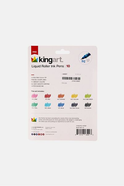 Kingart 10 Pieces Liquid Roller Ink Pens