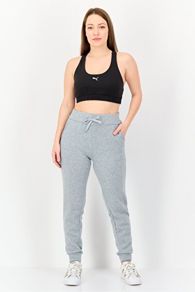 Puma حمالة صدر رياضية مبطنة بشعار العلامة التجارية للنساء، باللون الأسود