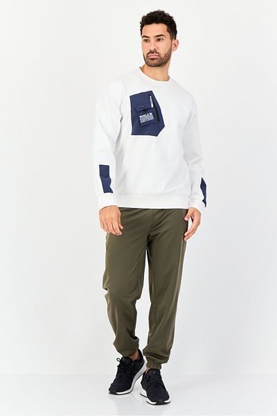 Giordano G-Motion Men Sportswear Fit Long Sleeves Outdoor Sweatshirt, White