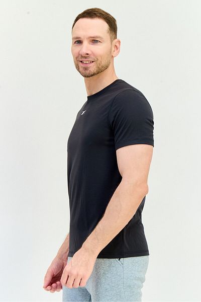 Reebok Men Sportswear Fit Brand Logo Short Sleeves Outdoor T-Shirt, Black
